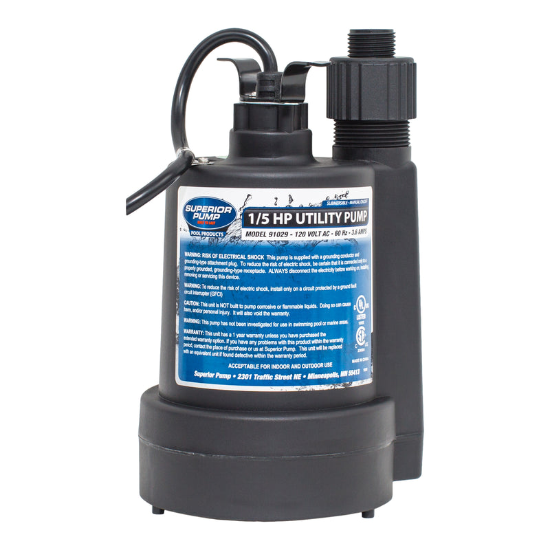 Superior Pump 0.2 HP Thermoplastic Utility Pump